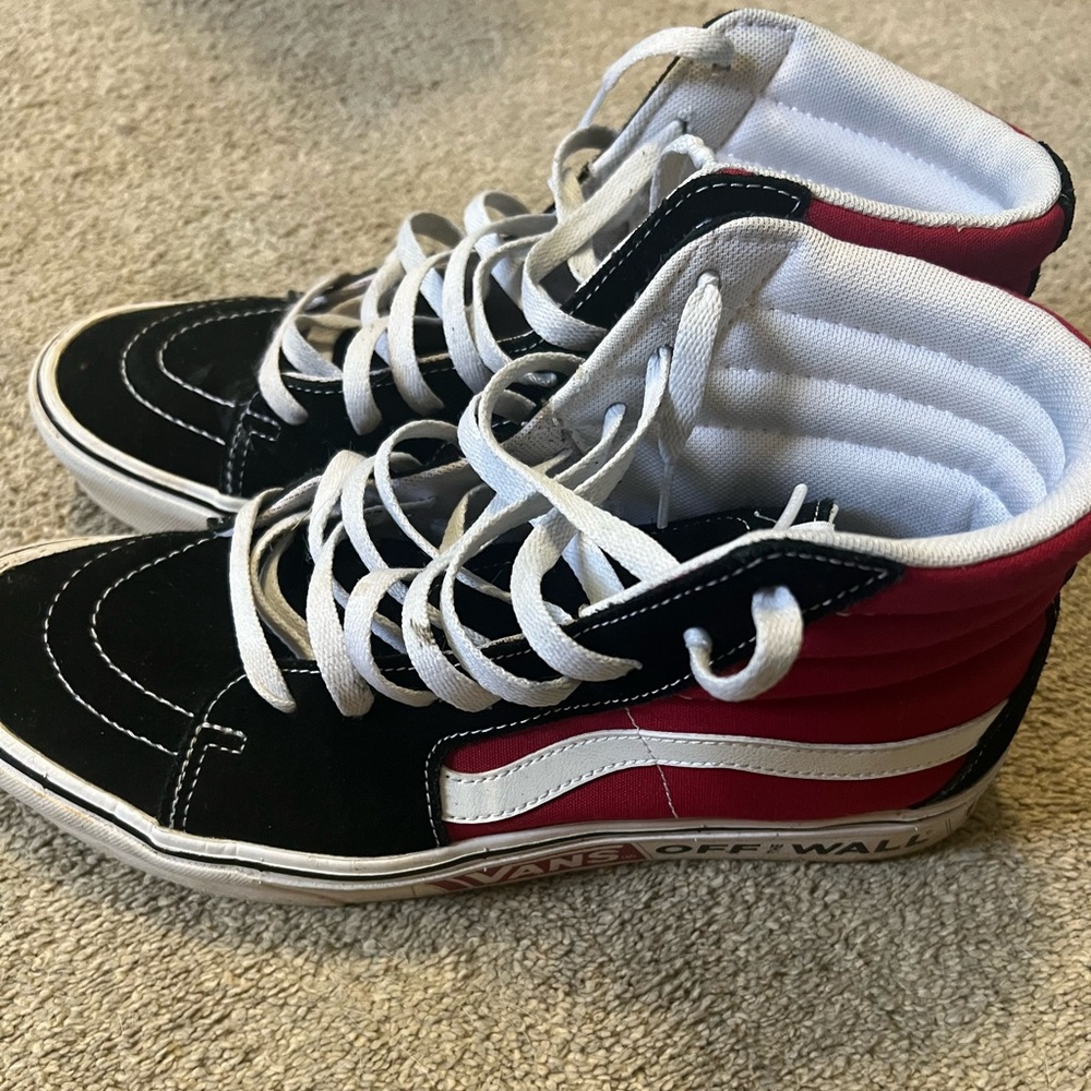 Vans High-Top Sneakers - Black and Red